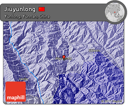 Political 3D Map of Jiuyunlong