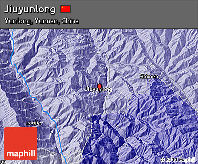 Political 3D Map of Jiuyunlong