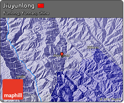 Political 3D Map of Jiuyunlong