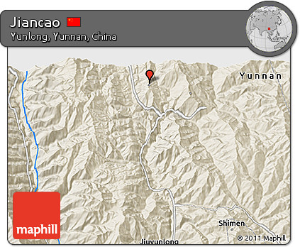 Shaded Relief 3D Map of Jiancao