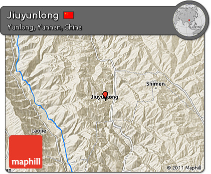 Shaded Relief 3D Map of Jiuyunlong
