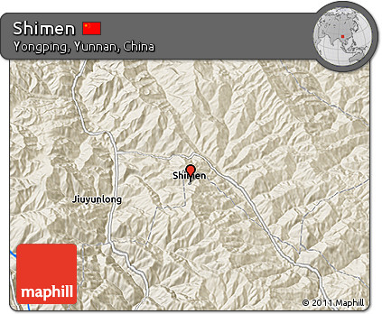 Shaded Relief 3D Map of Shimen