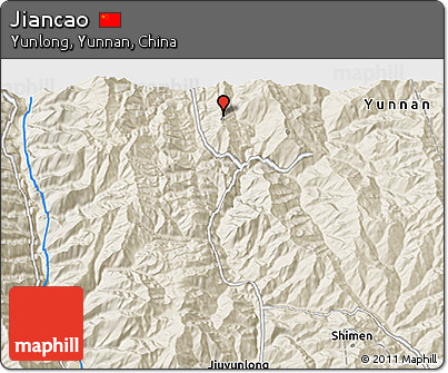Shaded Relief 3D Map of Jiancao
