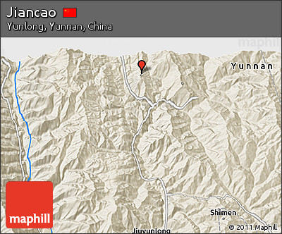 Shaded Relief 3D Map of Jiancao
