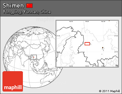 Blank Location Map of Shimen