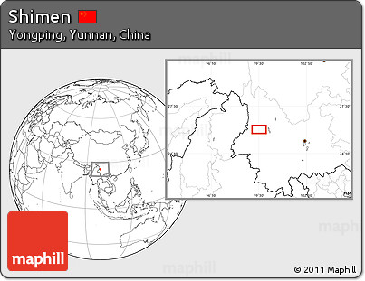 Blank Location Map of Shimen