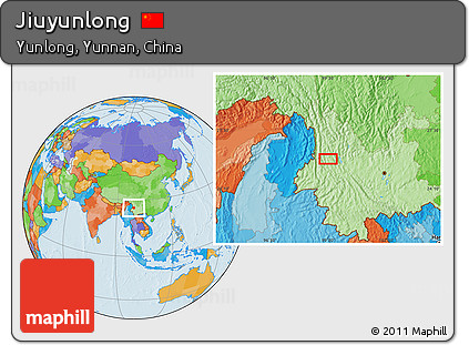 Political Location Map of Jiuyunlong