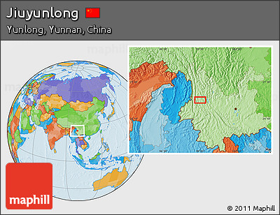 Political Location Map of Jiuyunlong
