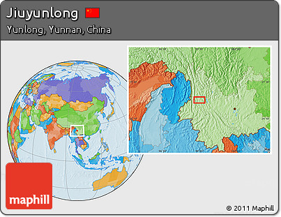 Political Location Map of Jiuyunlong