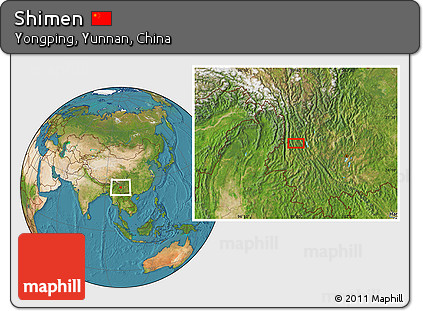 Satellite Location Map of Shimen