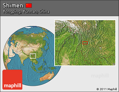 Satellite Location Map of Shimen