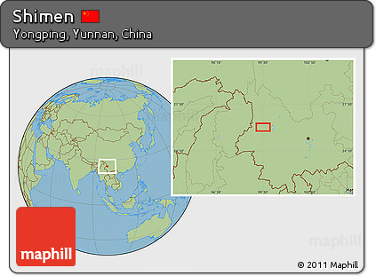 Savanna Style Location Map of Shimen