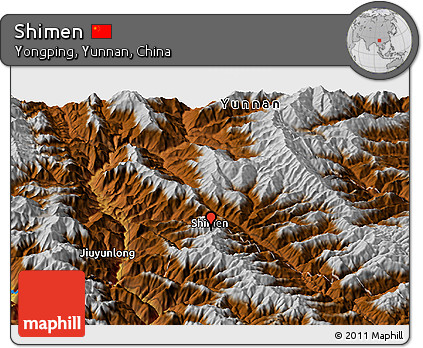 Physical Panoramic Map of Shimen