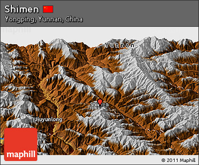 Physical Panoramic Map of Shimen