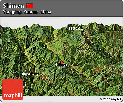 Satellite Panoramic Map of Shimen