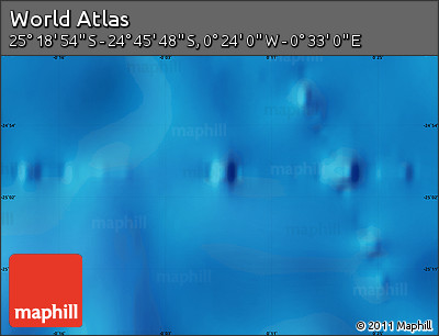 Physical Map of the Area around 25° 2' 21" S, 0° 4' 30" E