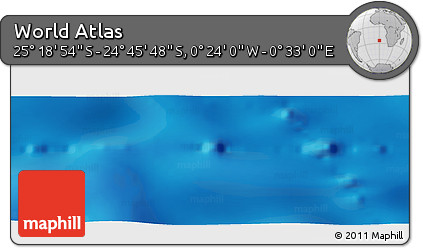 Physical Panoramic Map of the Area around 25° 2' 21" S, 0° 4' 30" E