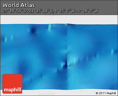 Physical 3D Map of the Area around 25° 2' 21" S, 0° 46' 30" W