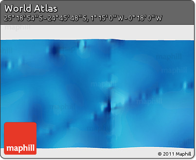 Physical 3D Map of the Area around 25° 2' 21" S, 0° 46' 30" W