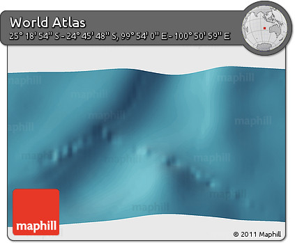Satellite 3D Map of the Area around 25° 2' 21" S, 100° 22' 30" E