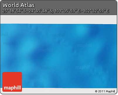 Physical 3D Map of the Area around 25° 2' 21" S, 102° 4' 29" E