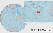 Gray Location Map of the area around 25° 2' 21" S, 108° 1' 30" E, hill shading