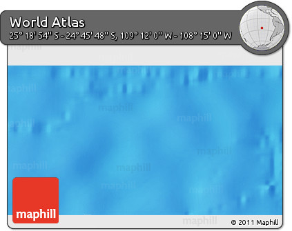 Physical 3D Map of the Area around 25° 2' 21" S, 108° 43' 29" W