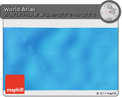 Shaded Relief 3D Map of the Area around 25° 2' 21" S, 109° 43' 29" E