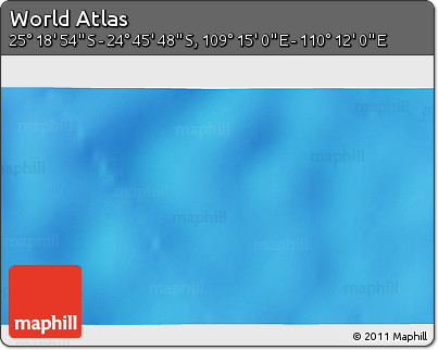 Shaded Relief 3D Map of the Area around 25° 2' 21" S, 109° 43' 29" E