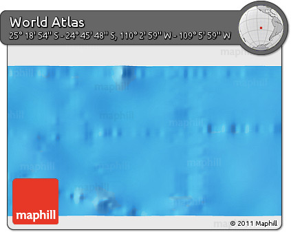 Physical 3D Map of the Area around 25° 2' 21" S, 109° 34' 29" W