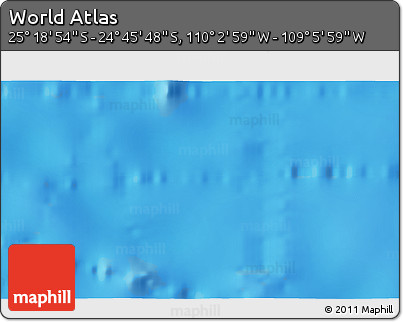 Physical 3D Map of the Area around 25° 2' 21" S, 109° 34' 29" W