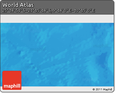 Shaded Relief 3D Map of the Area around 25° 2' 21" S, 10° 16' 30" E