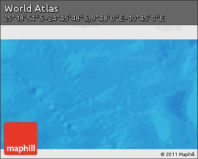 Shaded Relief 3D Map of the Area around 25° 2' 21" S, 10° 16' 30" E