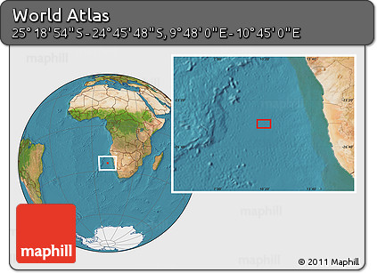 Satellite Location Map of the Area around 25° 2' 21" S, 10° 16' 30" E