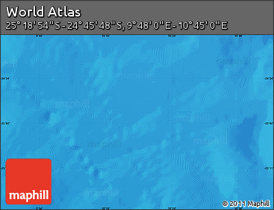 Physical Map of the Area around 25° 2' 21" S, 10° 16' 30" E