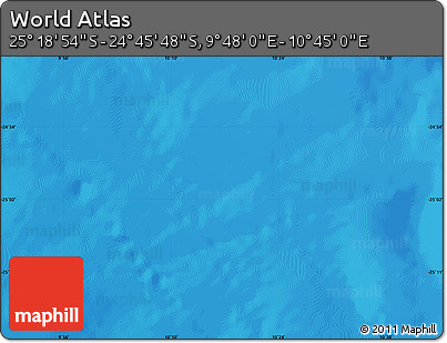 Physical Map of the Area around 25° 2' 21" S, 10° 16' 30" E