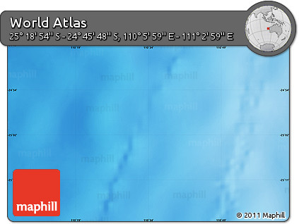 Physical Map of the Area around 25° 2' 21" S, 110° 34' 29" E