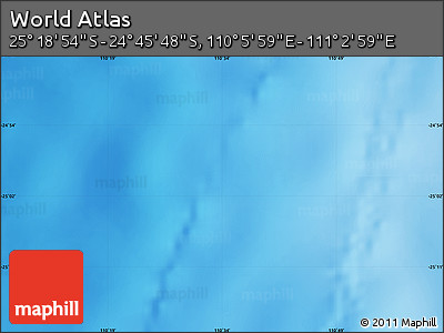 Physical Map of the Area around 25° 2' 21" S, 110° 34' 29" E