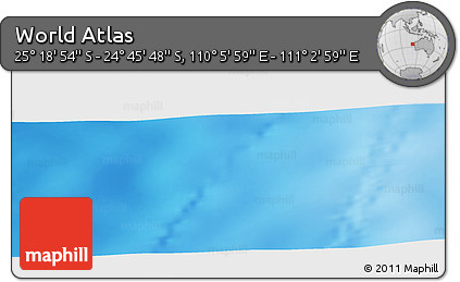 Physical Panoramic Map of the Area around 25° 2' 21" S, 110° 34' 29" E