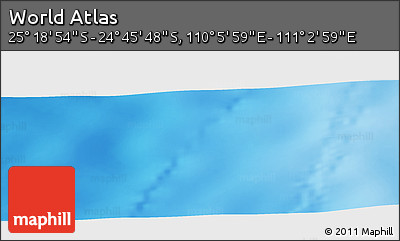Physical Panoramic Map of the Area around 25° 2' 21" S, 110° 34' 29" E
