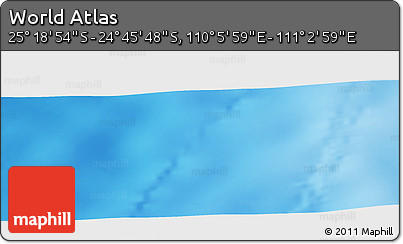 Physical Panoramic Map of the Area around 25° 2' 21" S, 110° 34' 29" E