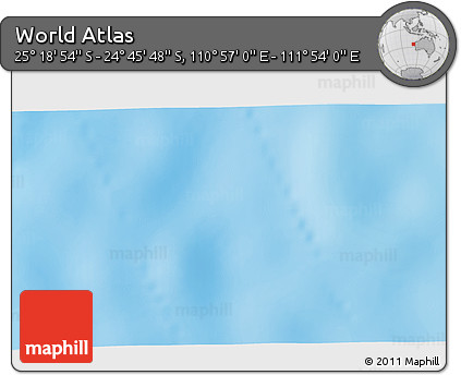 Physical 3D Map of the Area around 25° 2' 21" S, 111° 25' 30" E