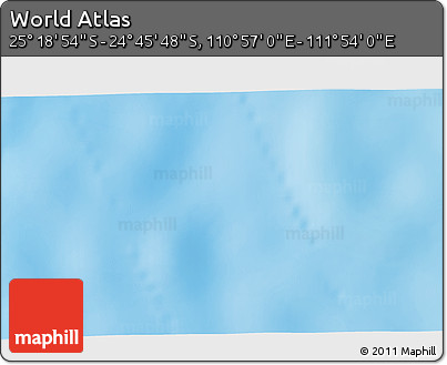 Physical 3D Map of the Area around 25° 2' 21" S, 111° 25' 30" E