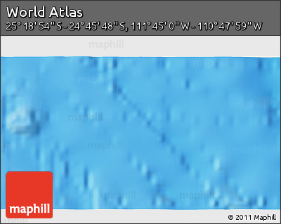 Physical 3D Map of the Area around 25° 2' 21" S, 111° 16' 30" W