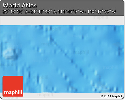Physical 3D Map of the Area around 25° 2' 21" S, 111° 16' 30" W
