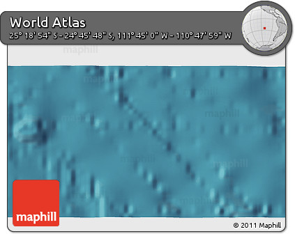 Satellite 3D Map of the Area around 25° 2' 21" S, 111° 16' 30" W