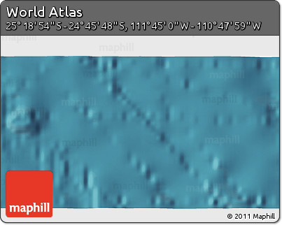 Satellite 3D Map of the Area around 25° 2' 21" S, 111° 16' 30" W