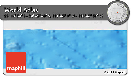 Physical Panoramic Map of the Area around 25° 2' 21" S, 111° 16' 30" W