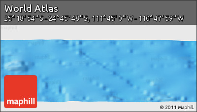 Physical Panoramic Map of the Area around 25° 2' 21" S, 111° 16' 30" W