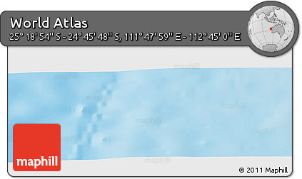 Physical Panoramic Map of the Area around 25° 2' 21" S, 112° 16' 30" E